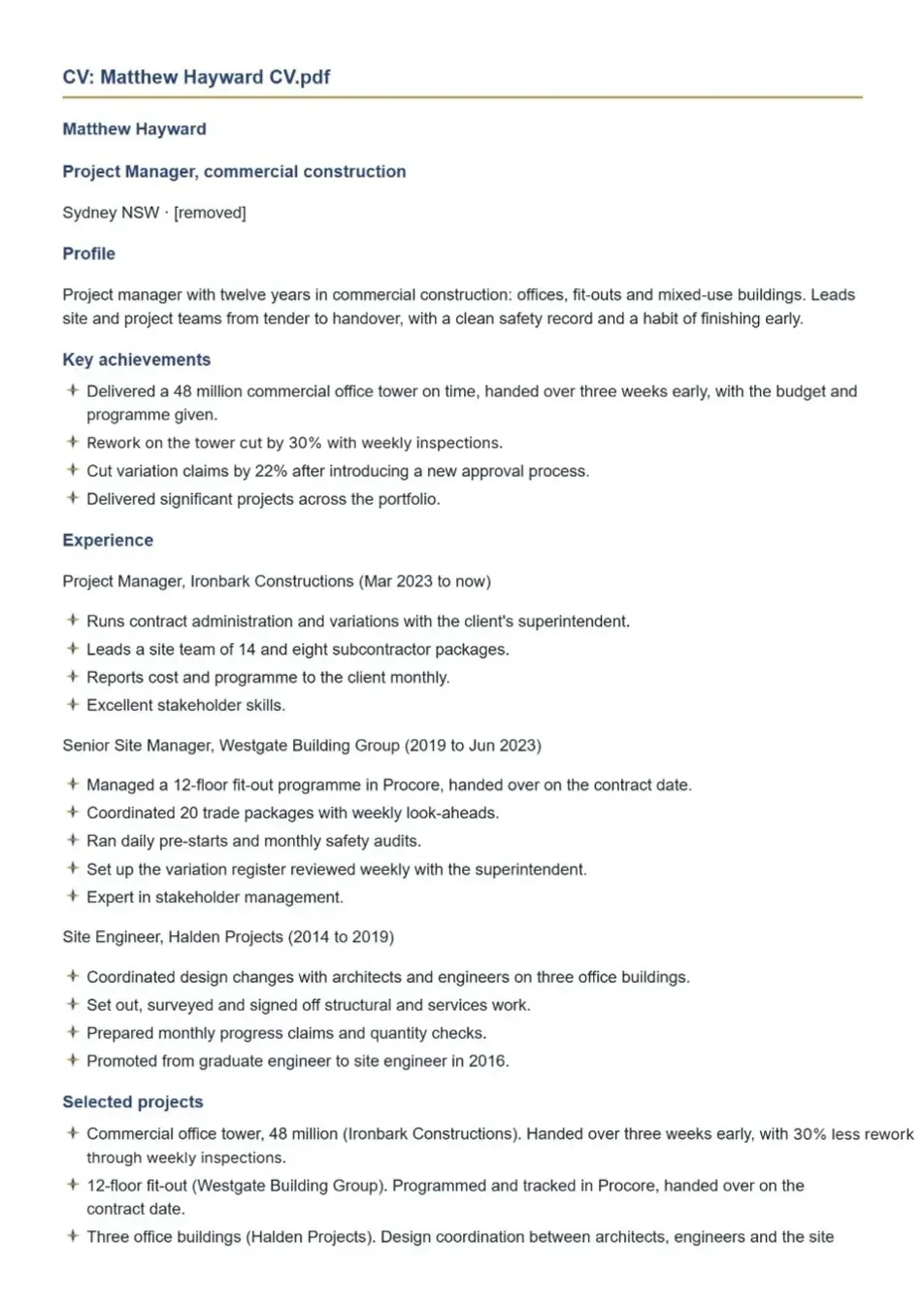 Matthew Hayward’s combined document, page 2 of 8